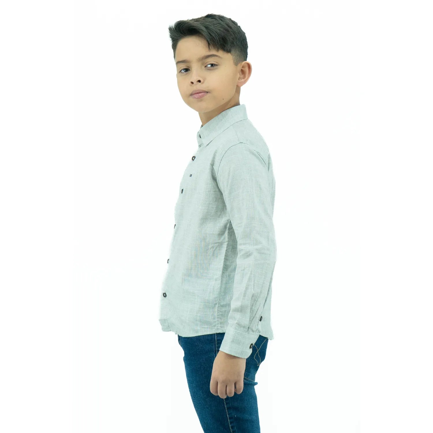 Camisa Social Infantil Manga Longa | Estilo Linho