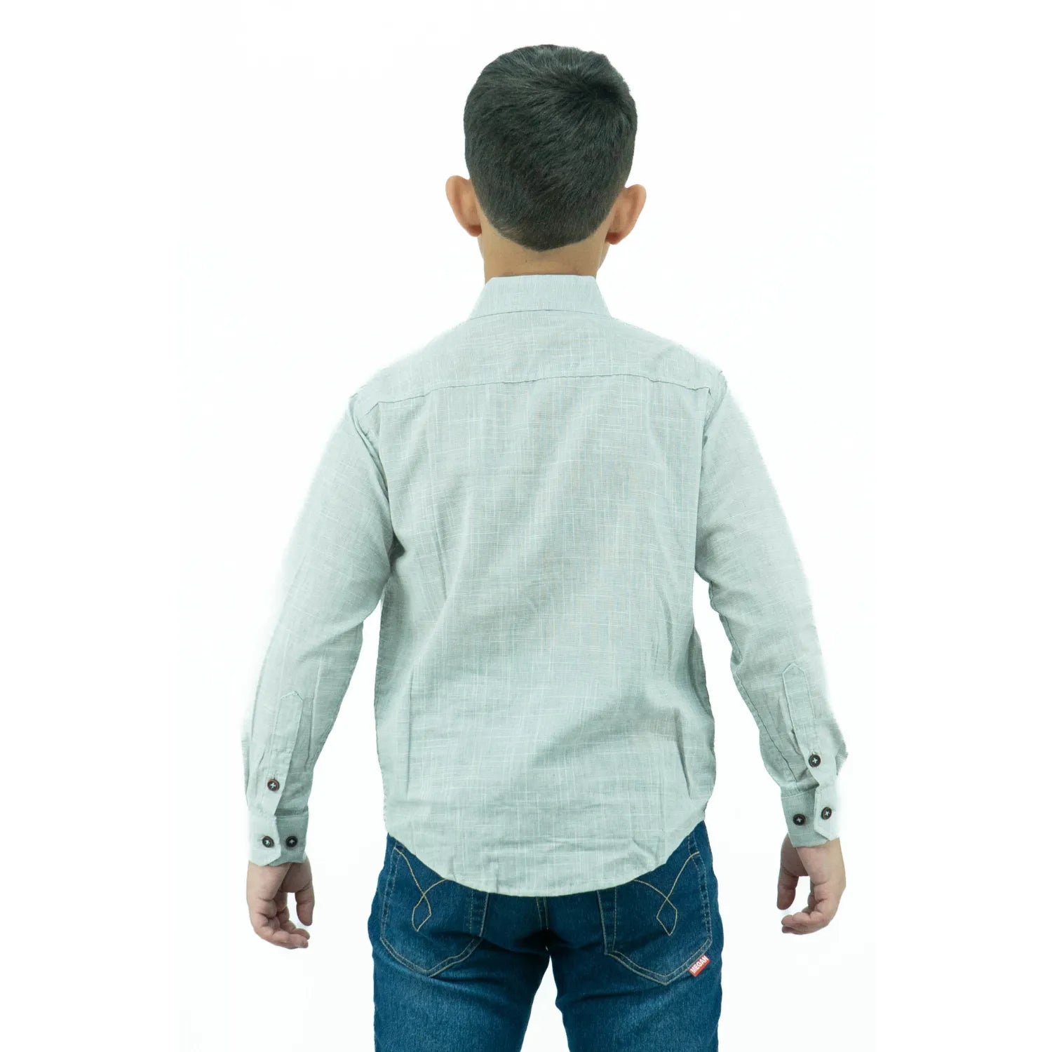 Camisa Social Infantil Manga Longa | Estilo Linho
