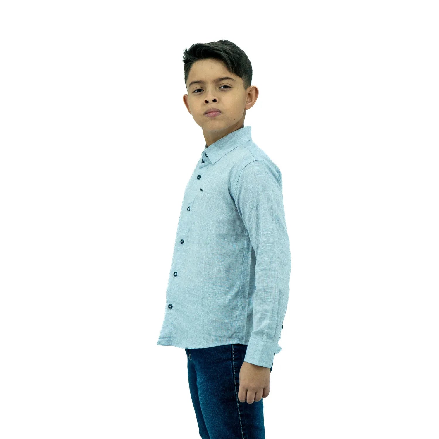Camisa Social Infantil Manga Longa | Estilo Linho