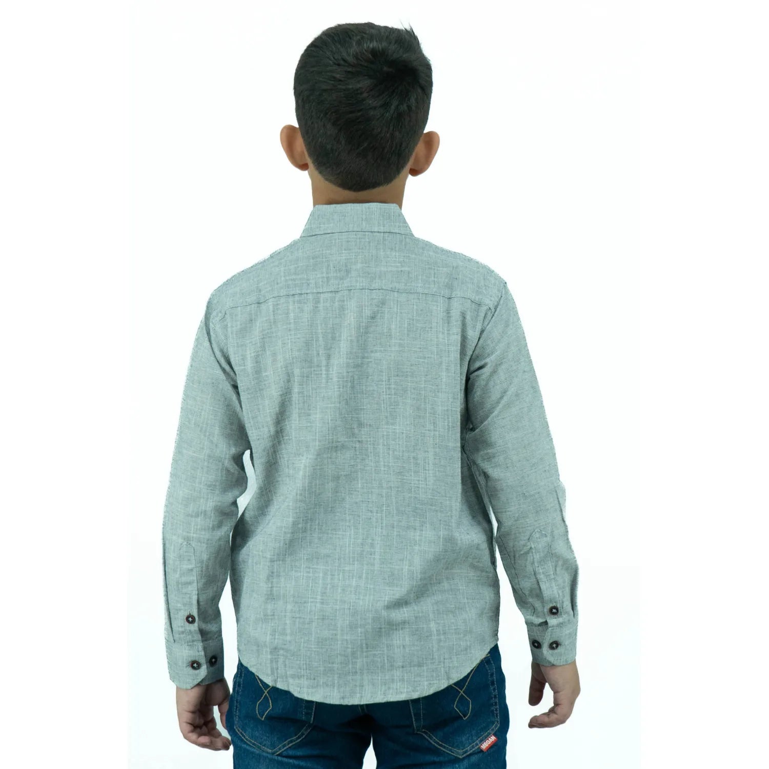 Camisa Social Infantil Manga Longa | Estilo Linho