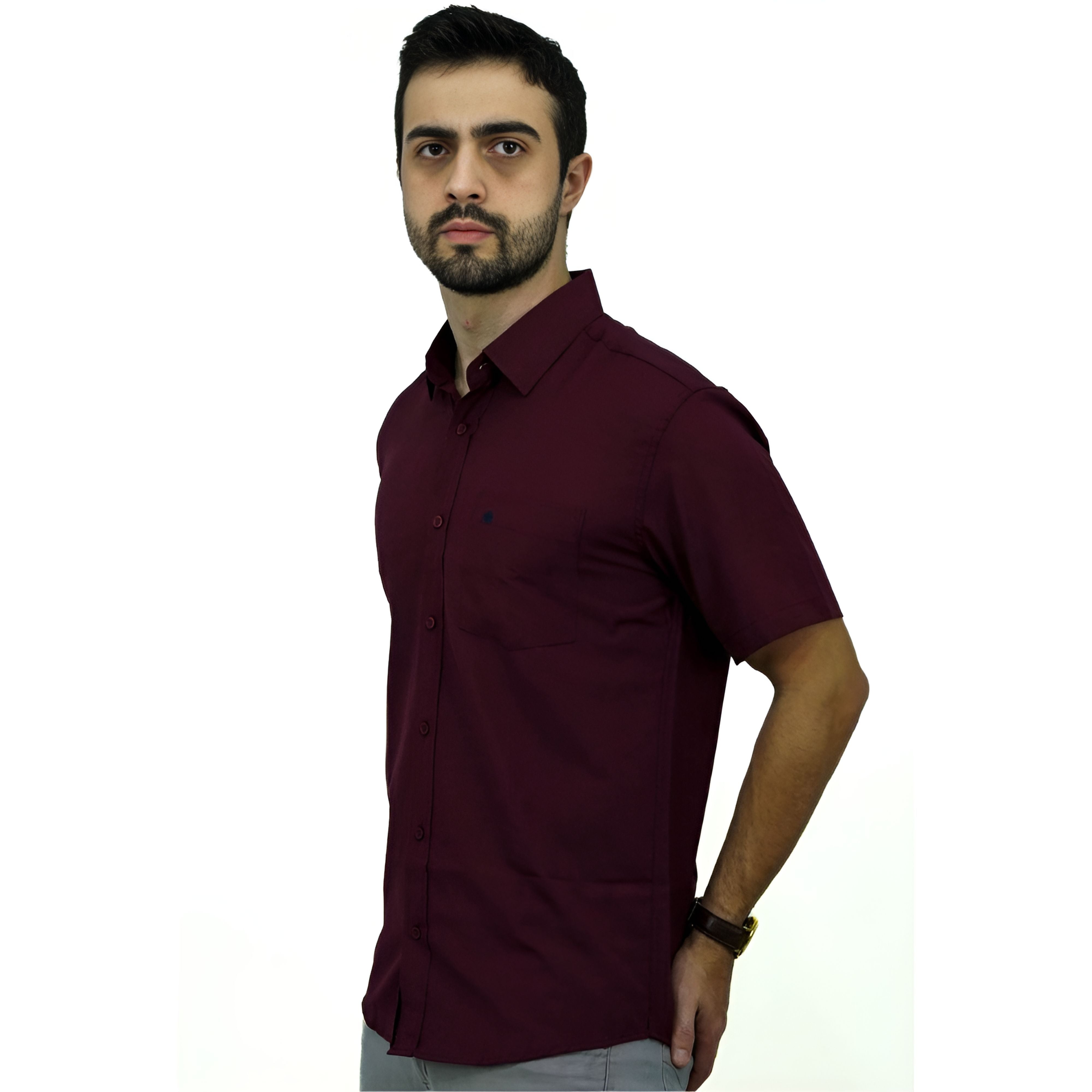 Camisa Social Manga Curta | Bolso