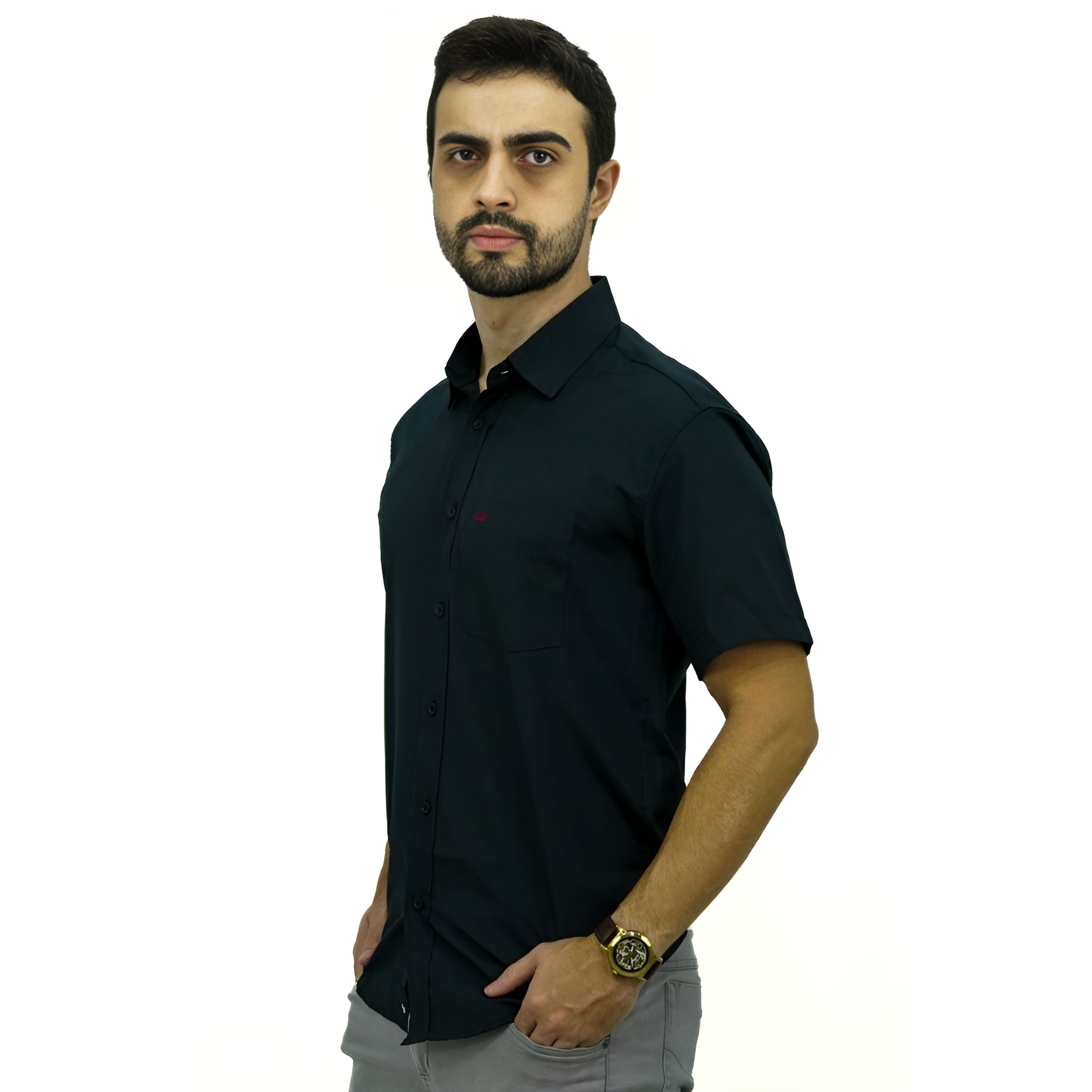Camisa Social Manga Curta | Bolso