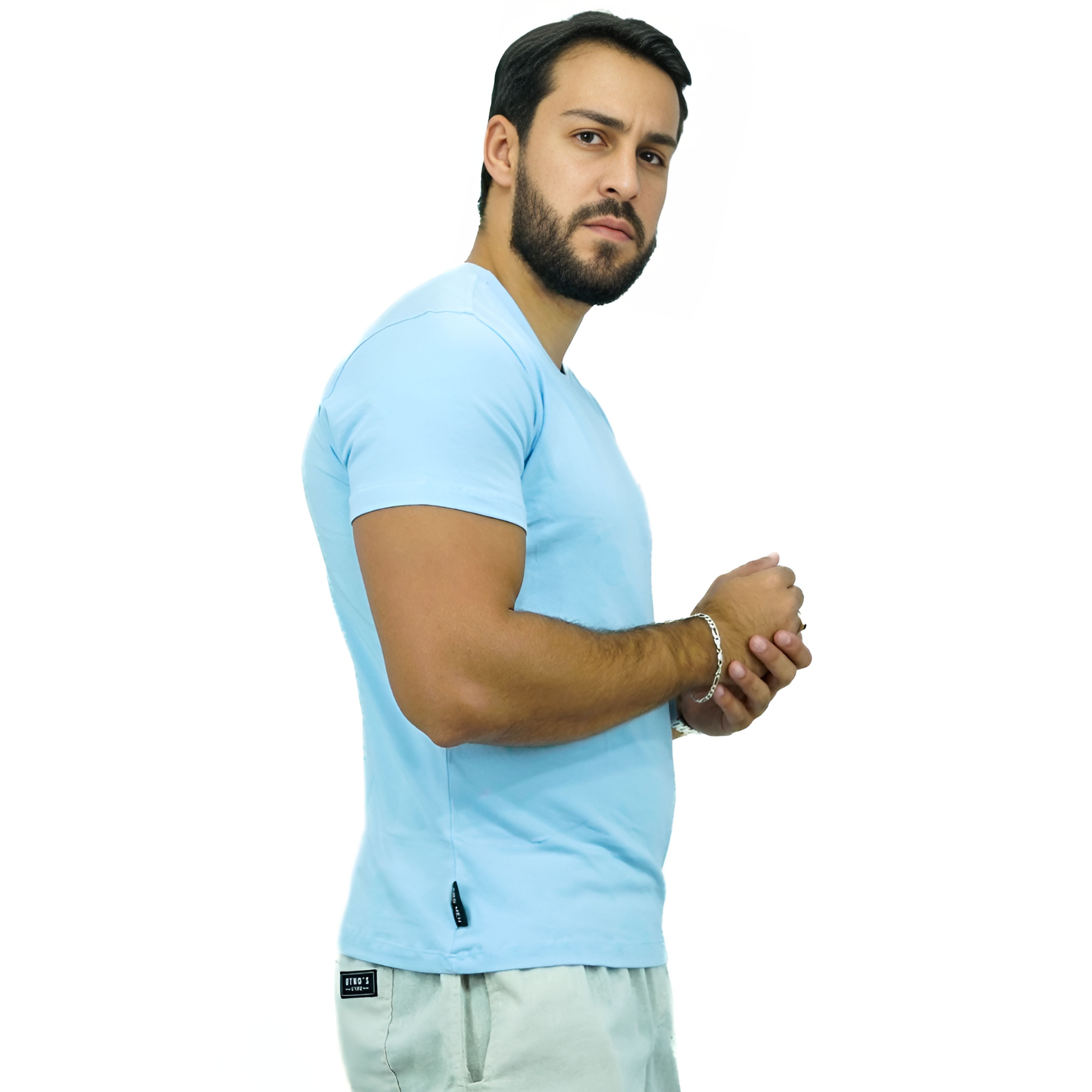 Camiseta Lisa Logo Bordada | Elastano