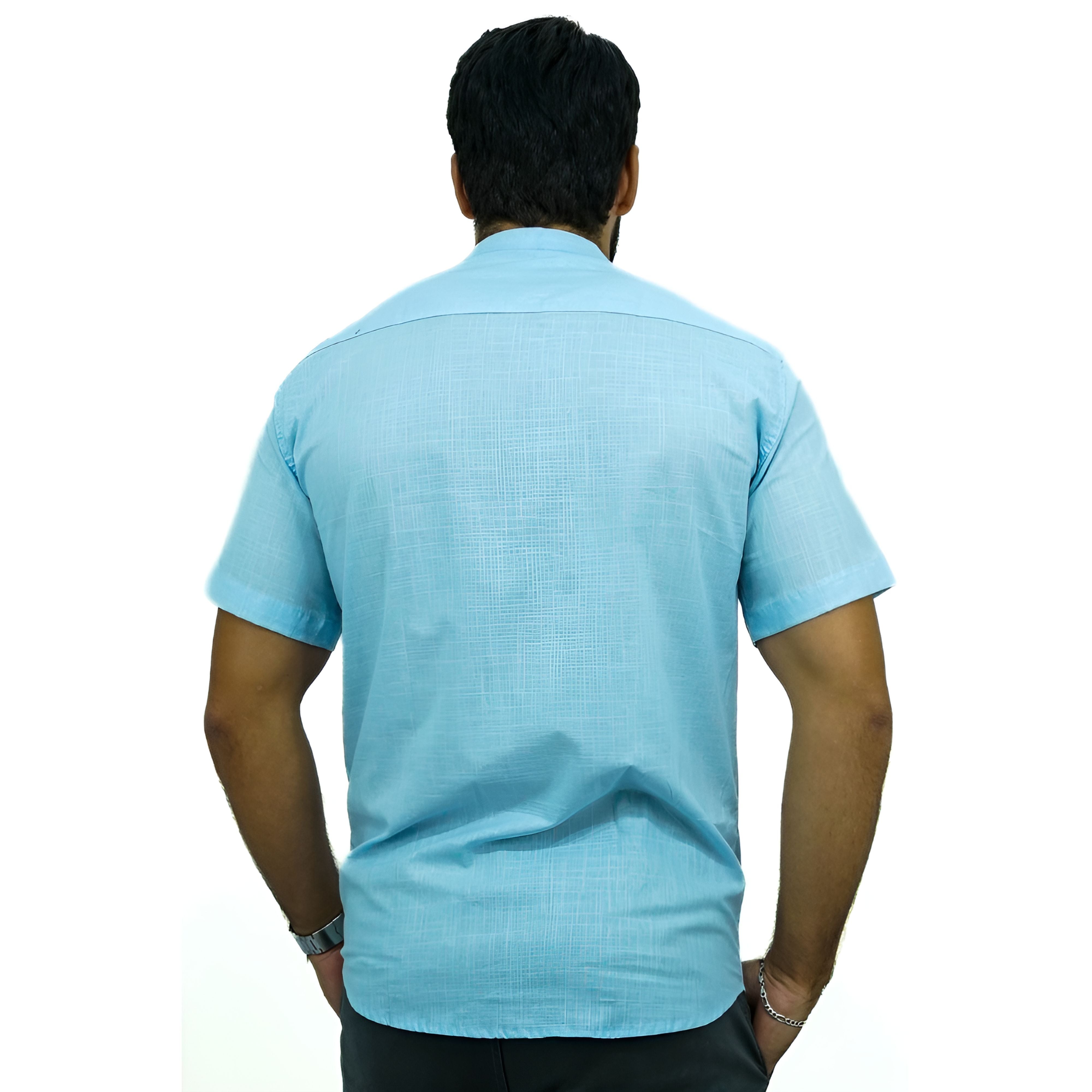 Camisa Gola Padre Manga Curta Algodão | Estilo Linho