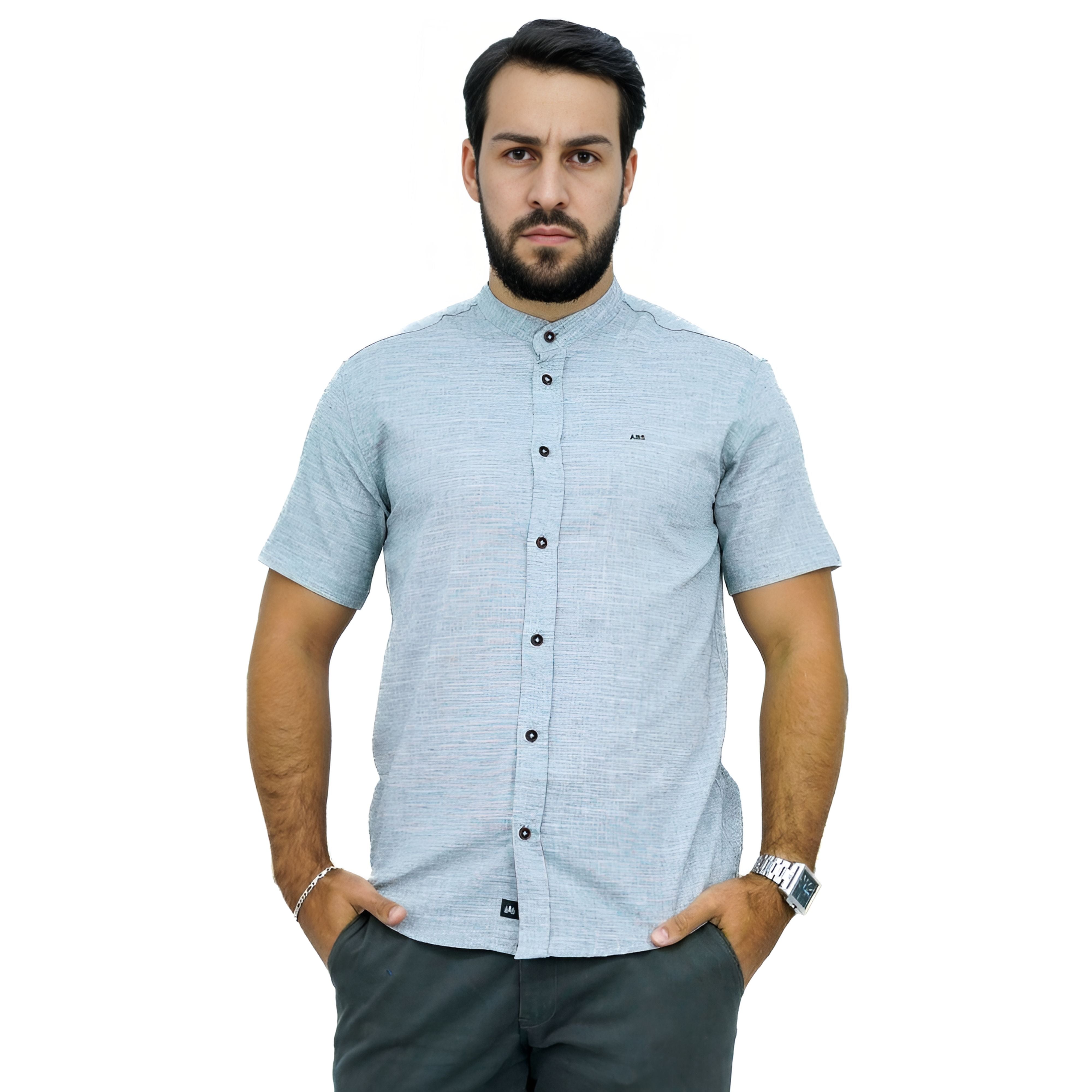 Camisa Gola Padre Manga Curta Algodão | Estilo Linho