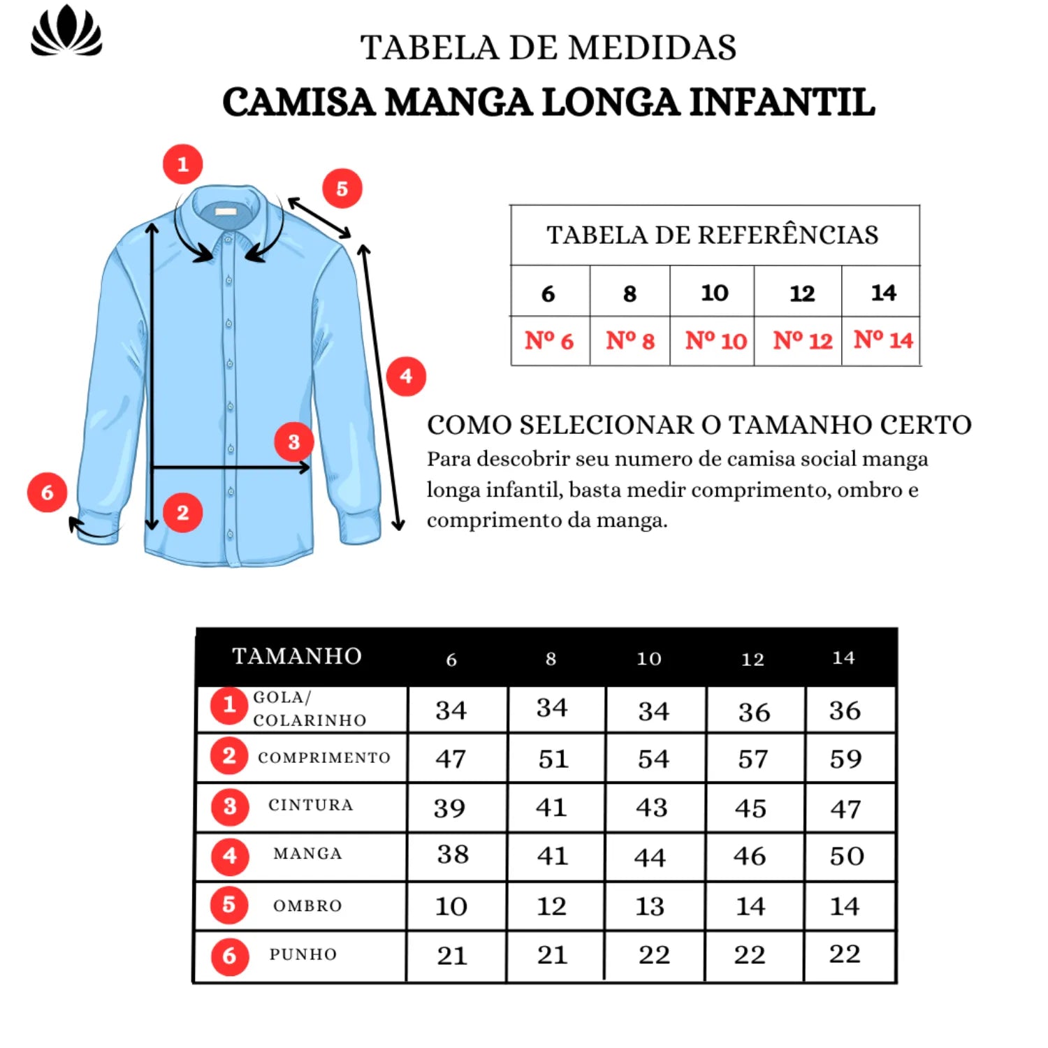 Tabela de medidas camisa manga longa infantil masculina, 100% algodão, estilo linho, da absinto men