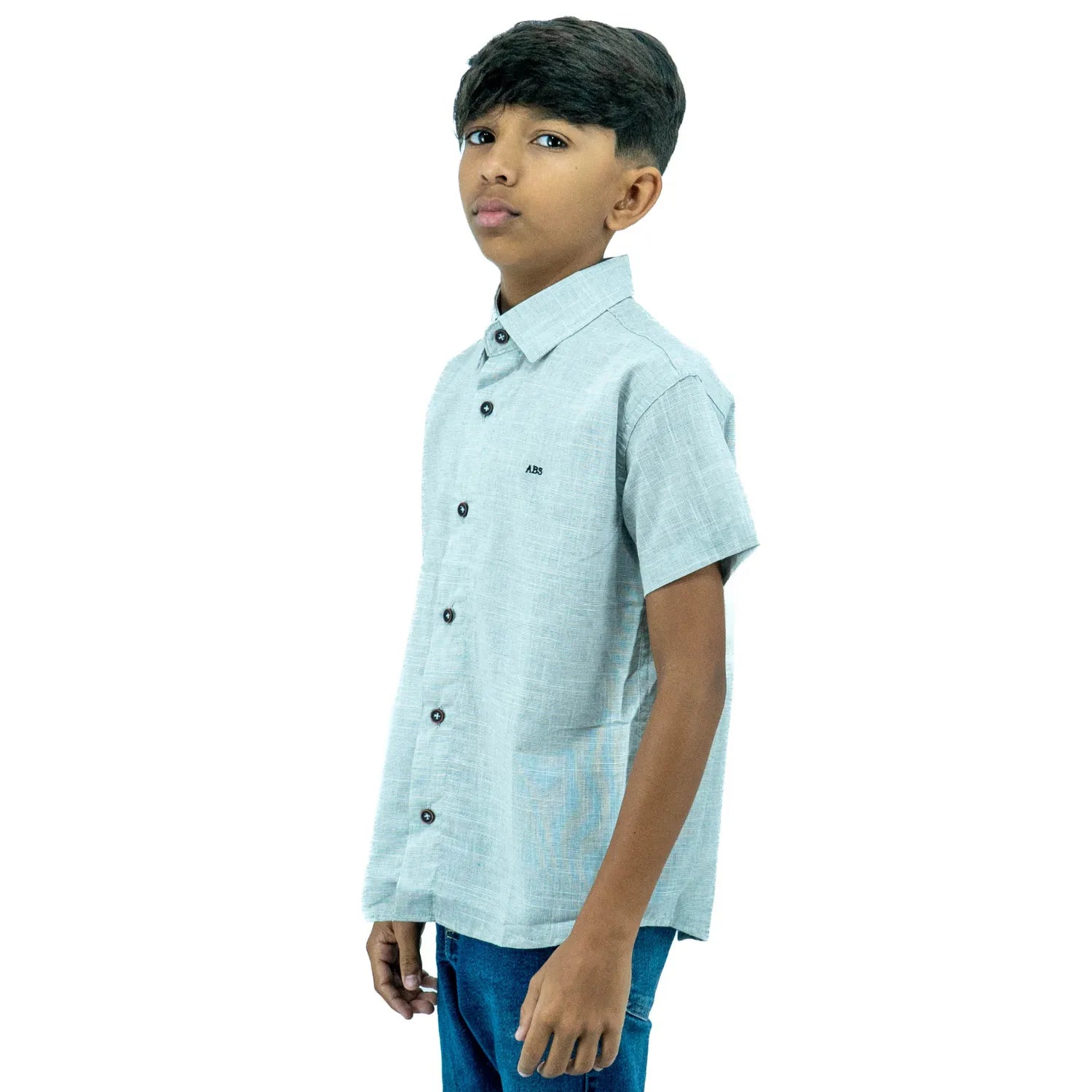 Camisa Social Infantil Manga Curta | Estilo Linho
