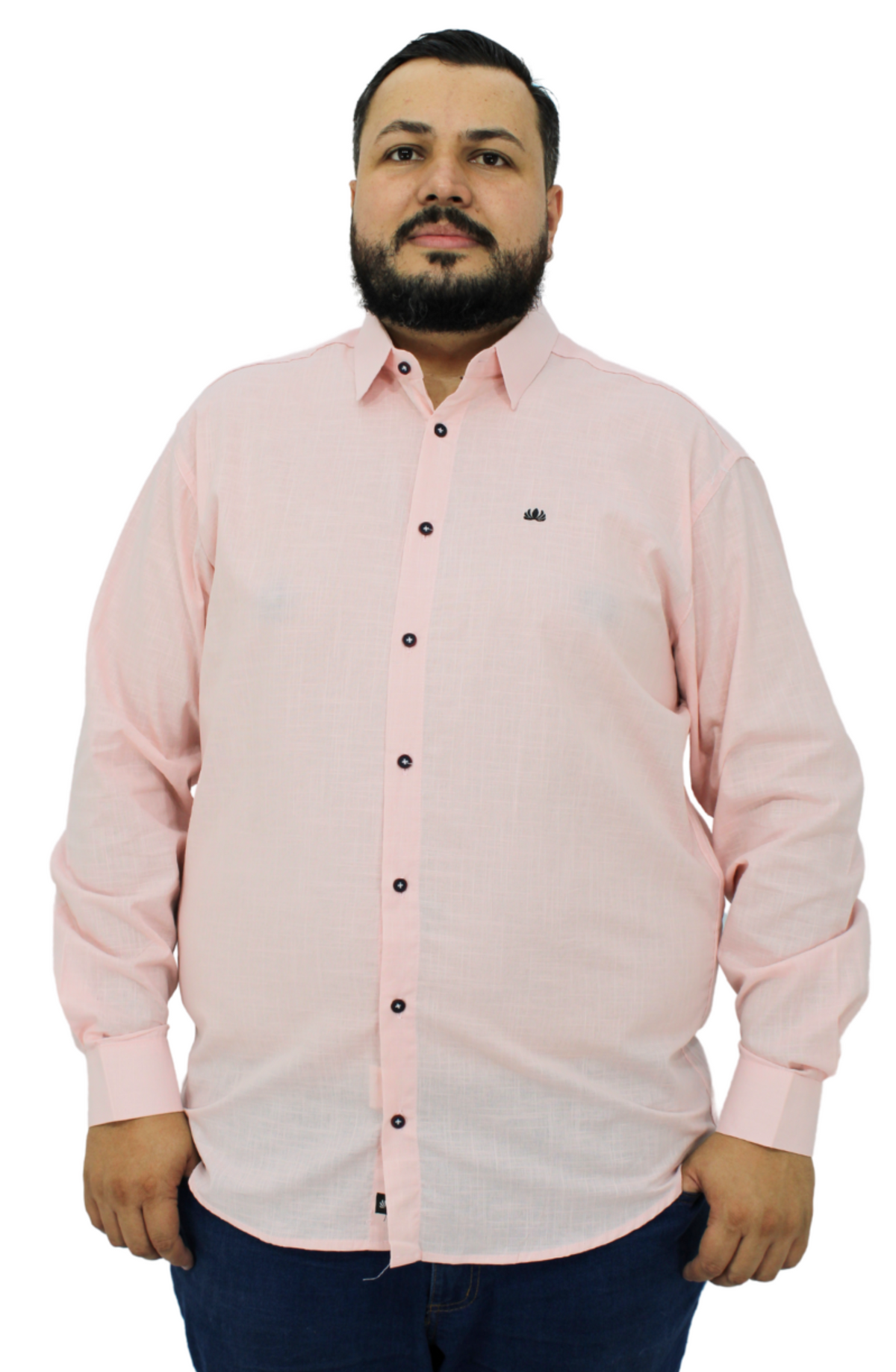 Camisa Manga Longa Social Plus Size Algodão | Estilo Linho