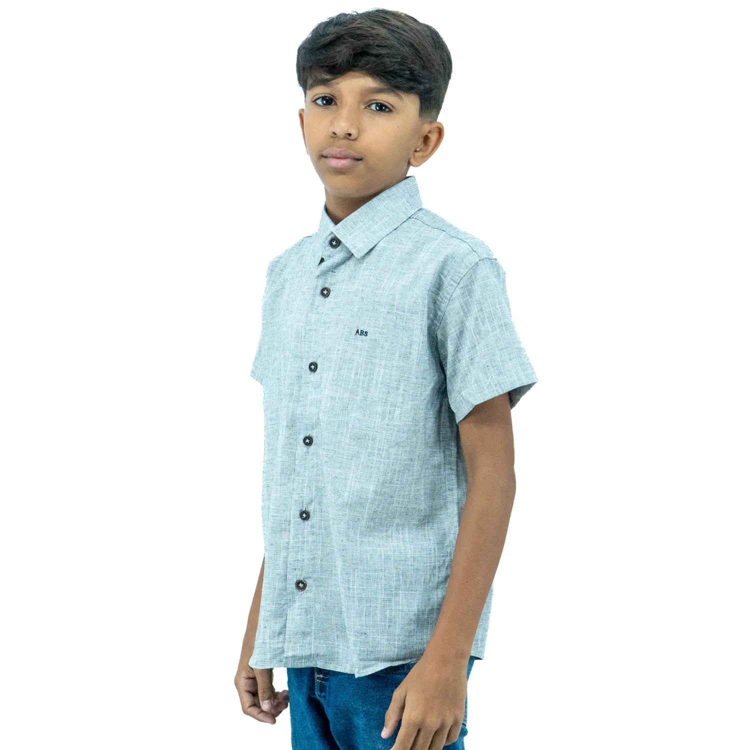 Camisa Social Infantil Manga Curta | Estilo Linho