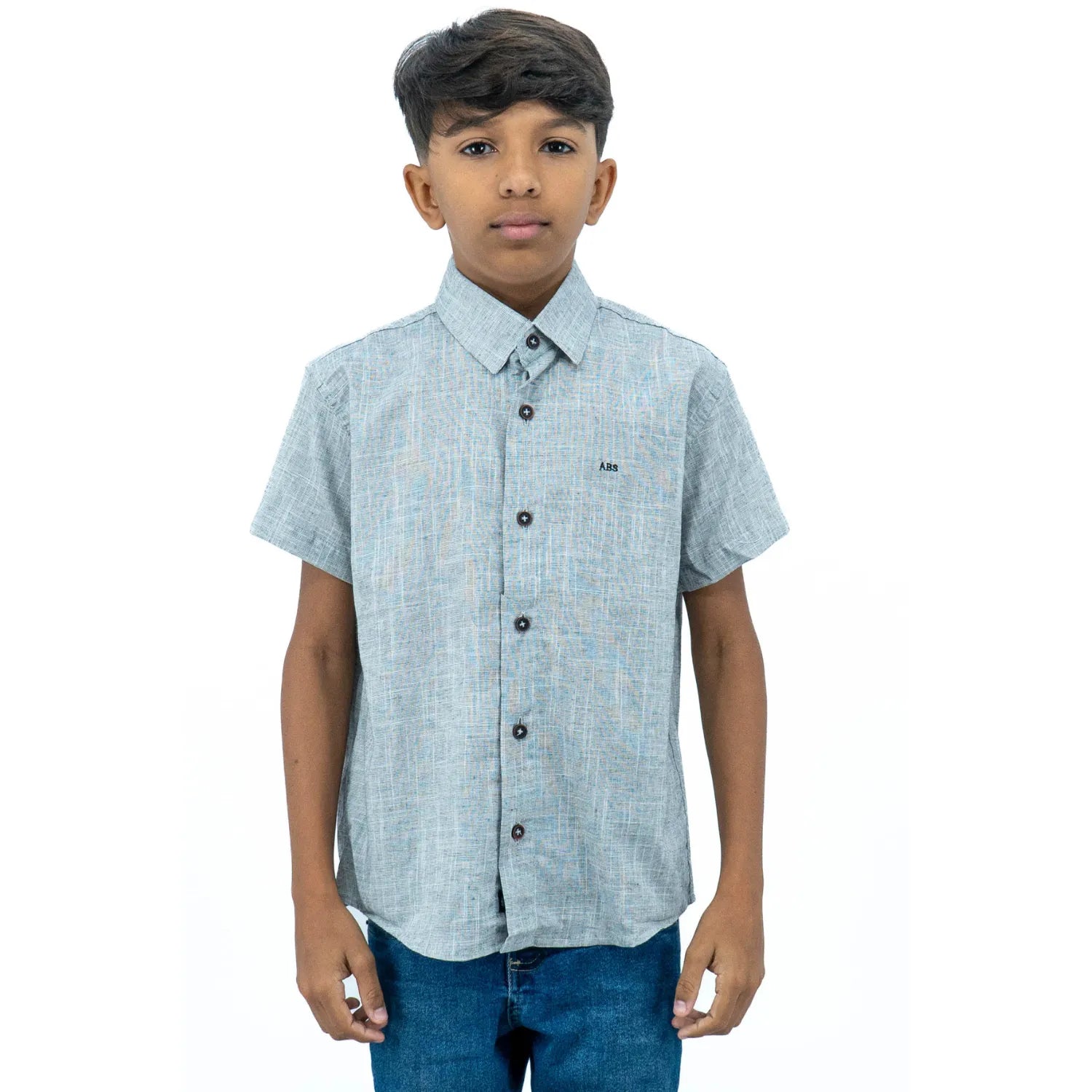 Camisa Social Infantil Manga Curta | Estilo Linho
