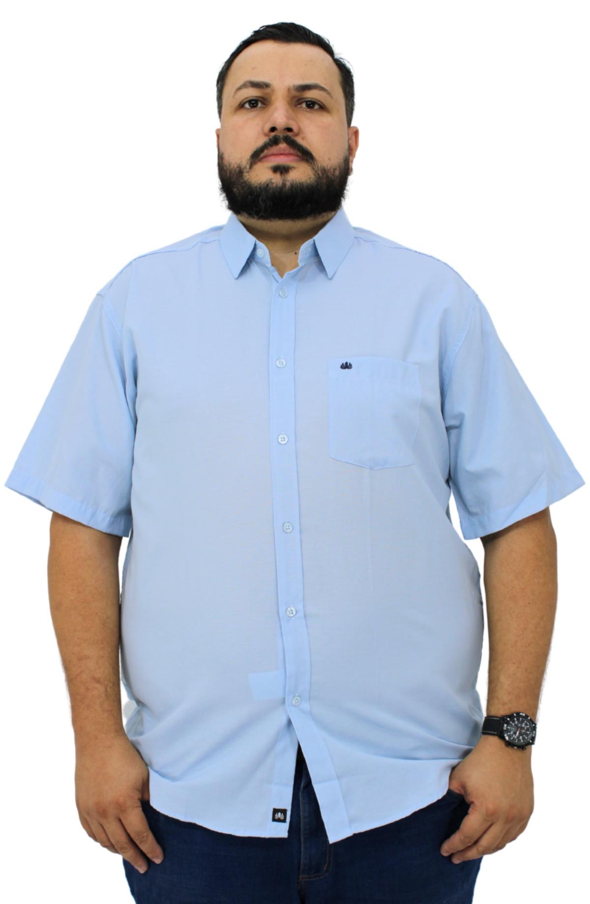Camisa Manga Curta Plus Size Com Bolso