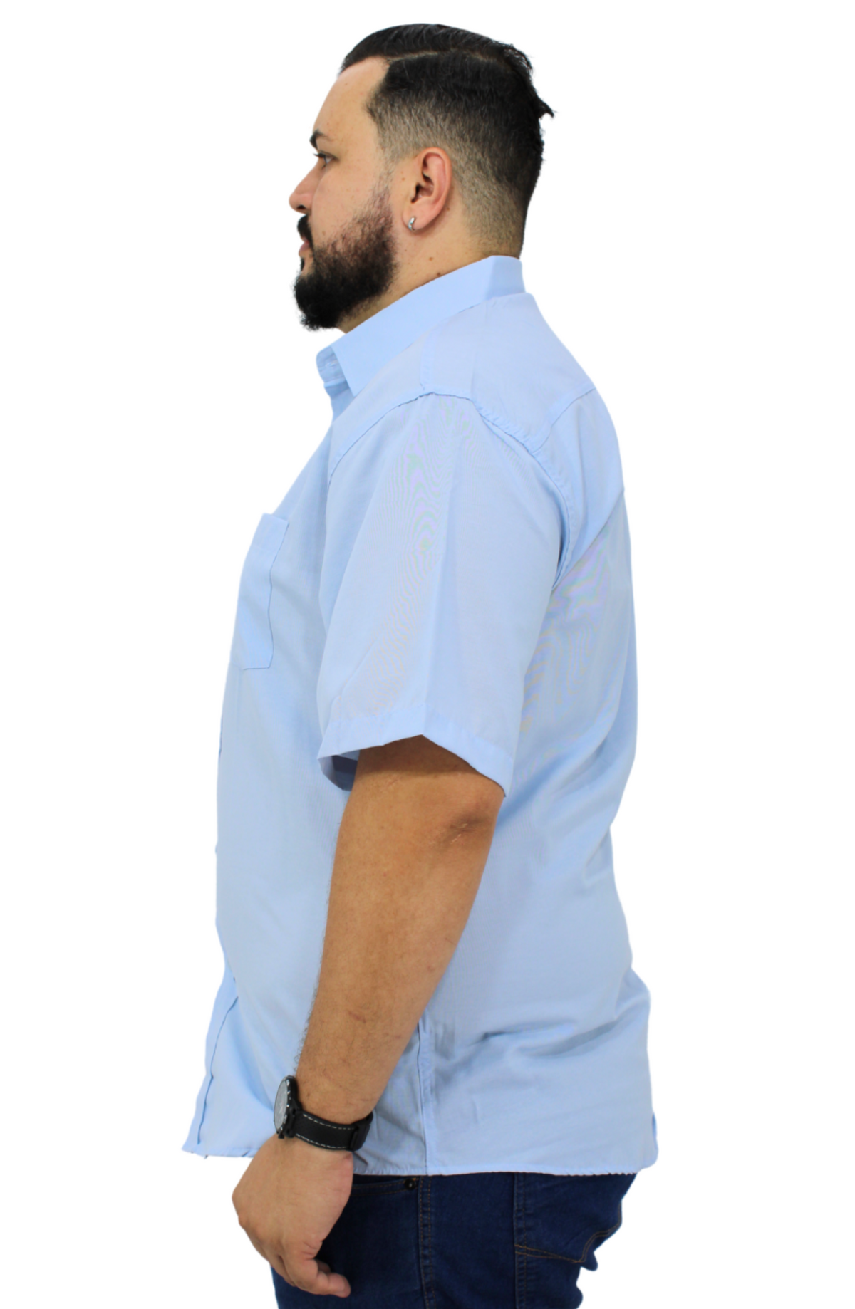 Camisa Manga Curta Plus Size Com Bolso