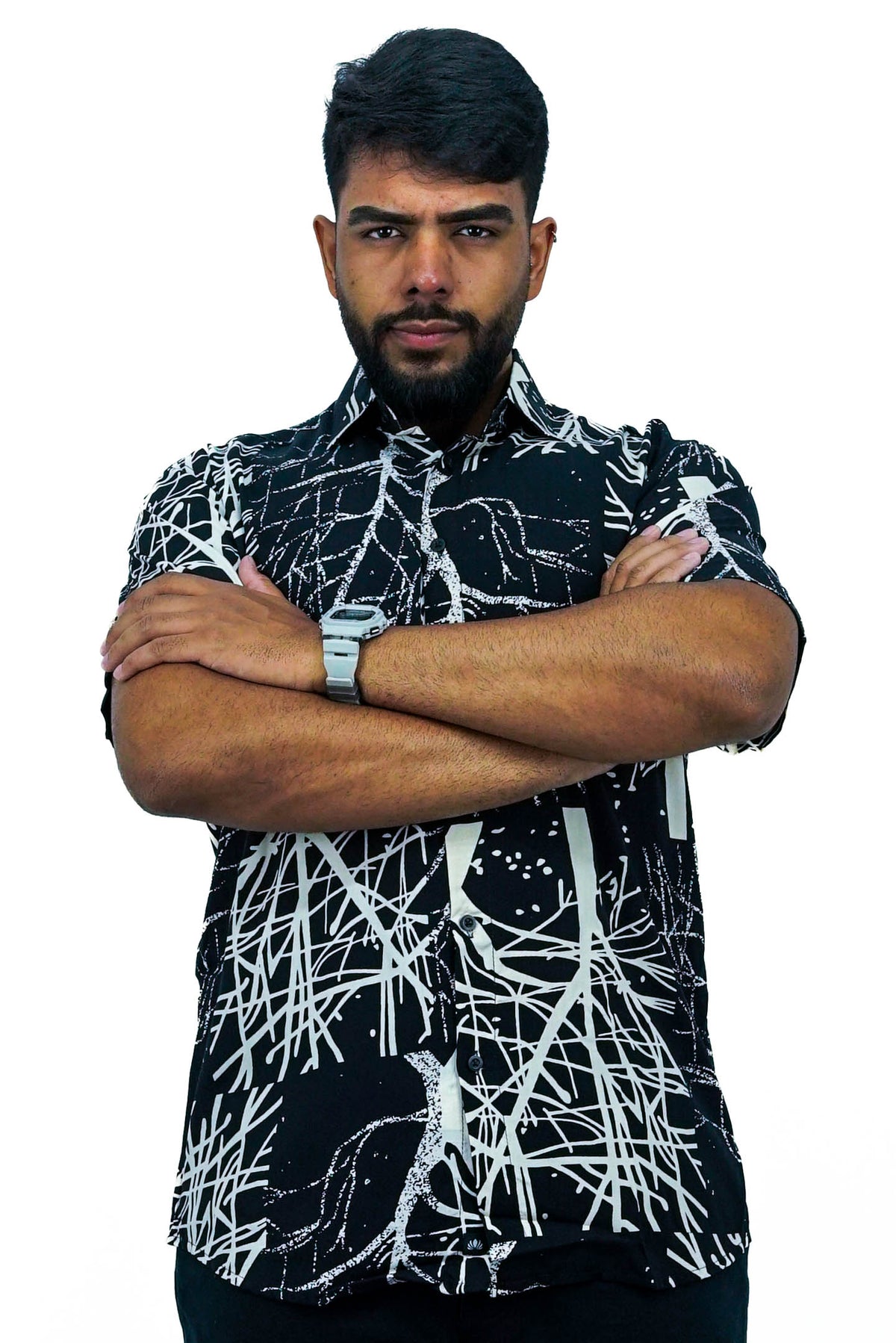 Camisa Manga Curta Galho 100% Viscose