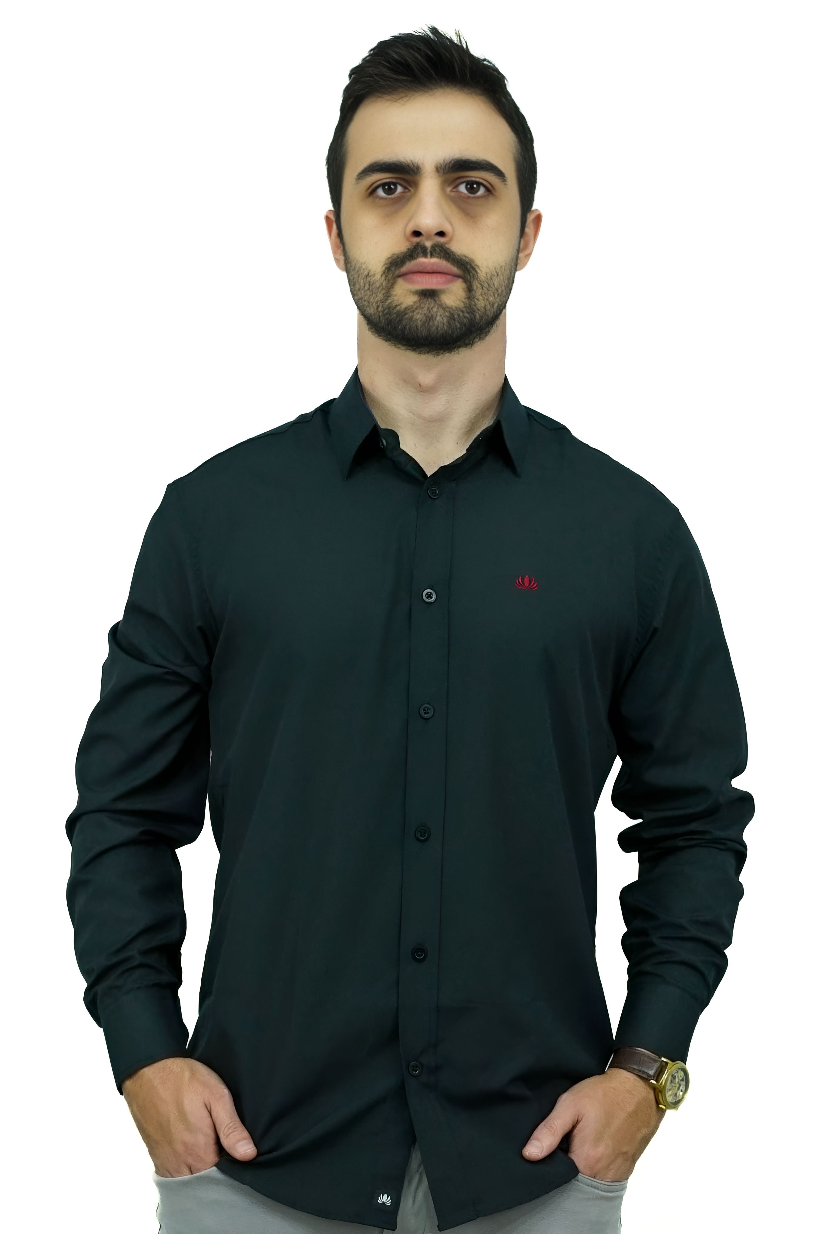 Camisa Manga Longa Elegante | Detalhe no Punho