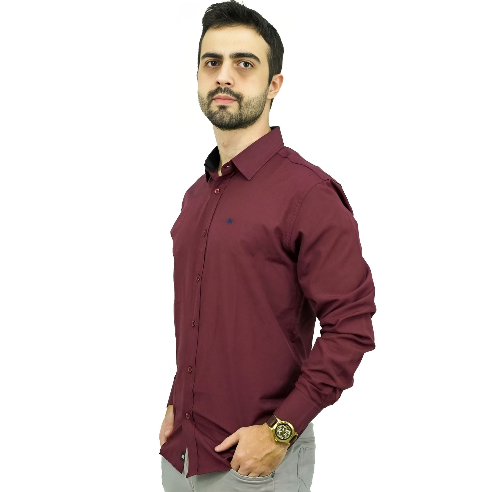 Camisa Manga Longa Elegante | Detalhe no Punho