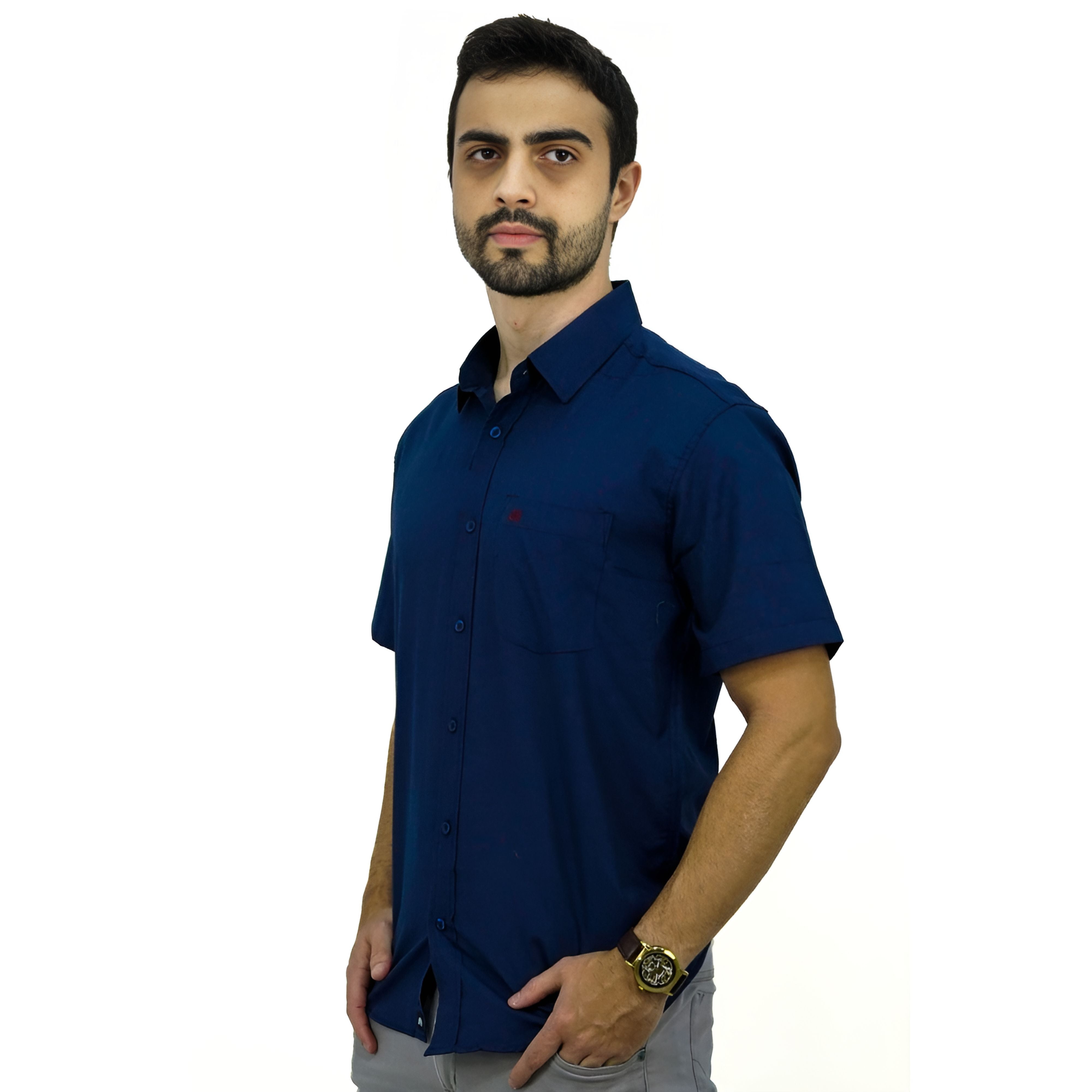 Camisa Social Manga Curta | Bolso