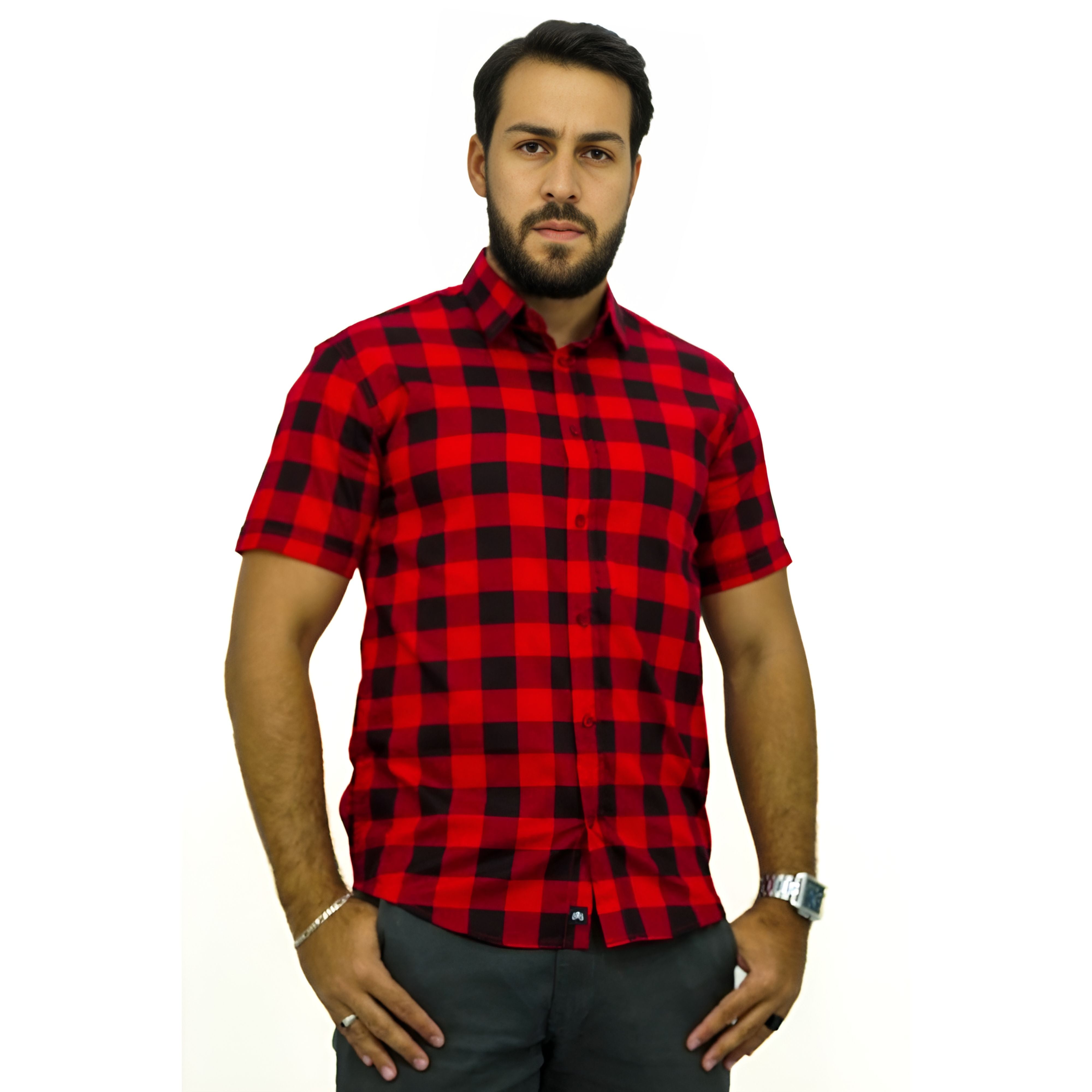 Camisa Manga Curta 100% Algodão | Xadrez