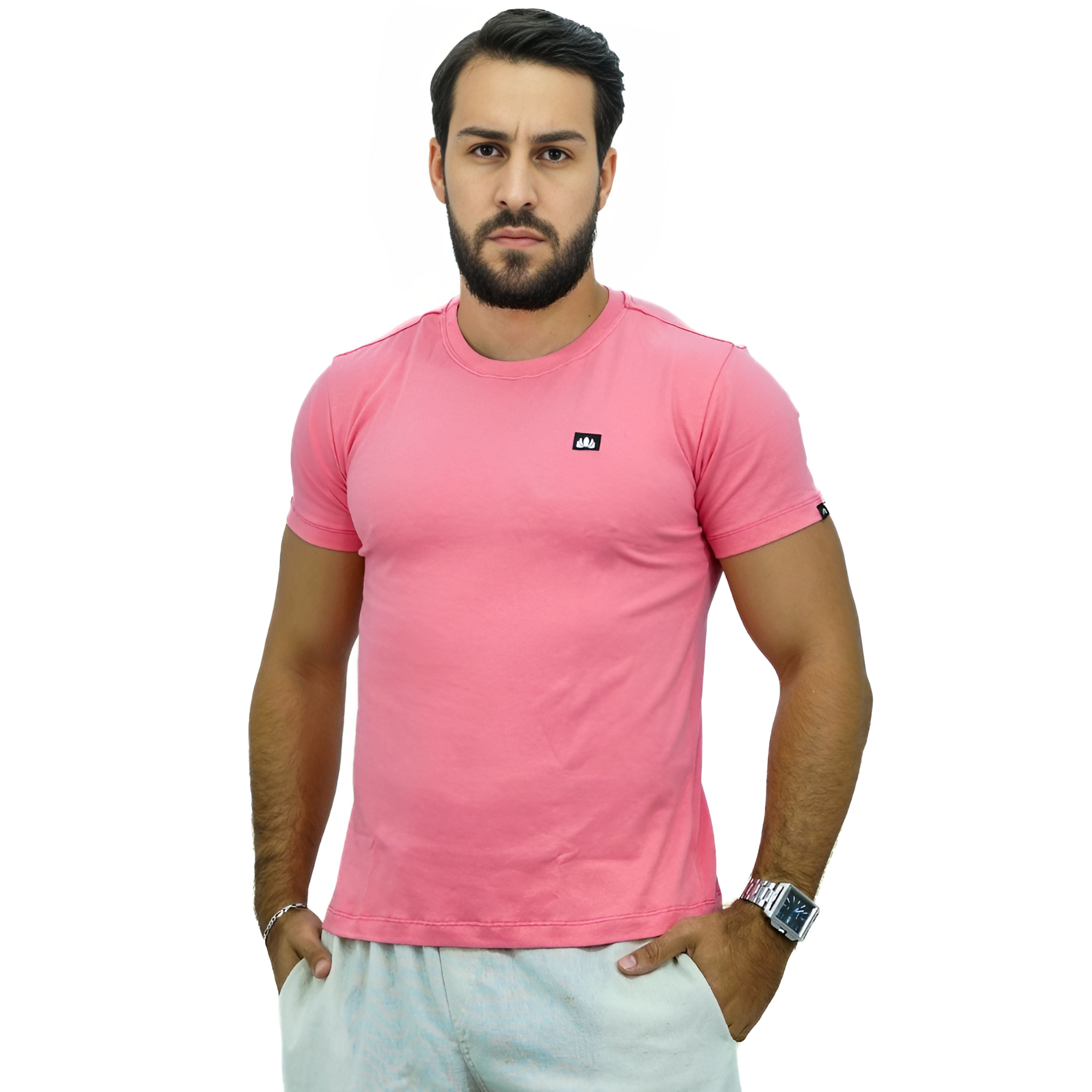 Camiseta Lisa Logo Bordada | Elastano
