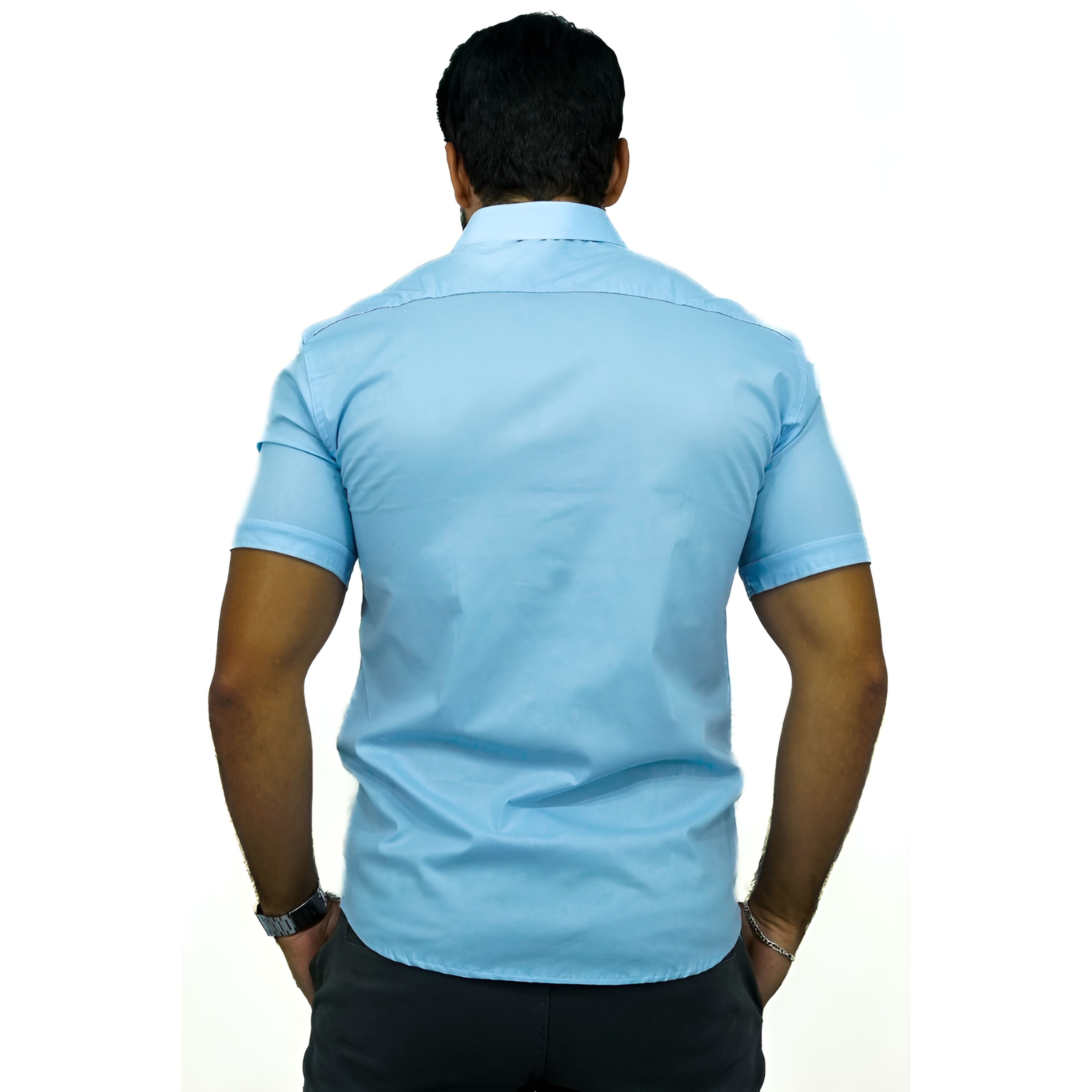 Camisa Manga Curta Social Algodão | Elastano