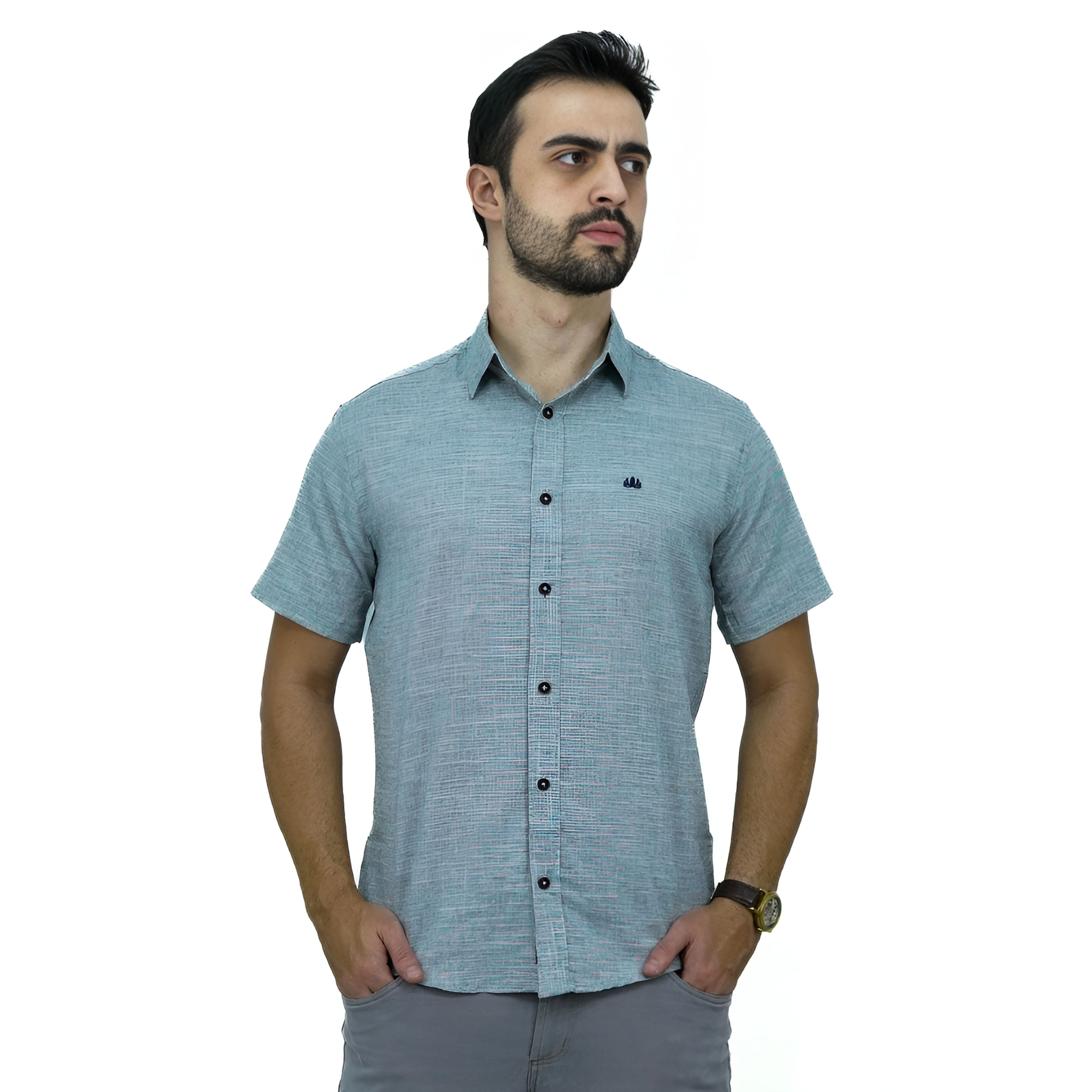 Camisa Manga Curta Social Algodão | Estilo Linho