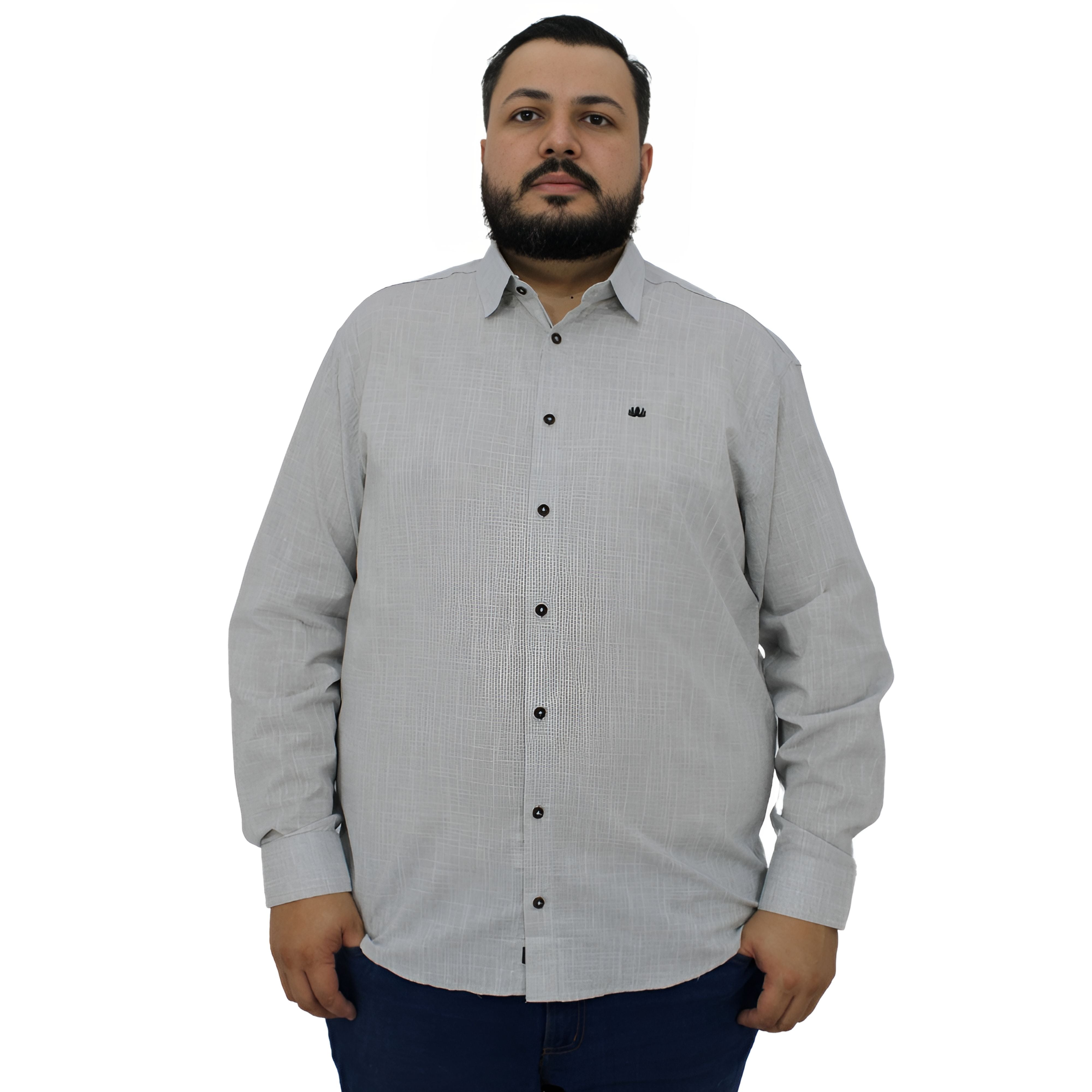 Camisa Manga Longa Social Plus Size Algodão | Estilo Linho