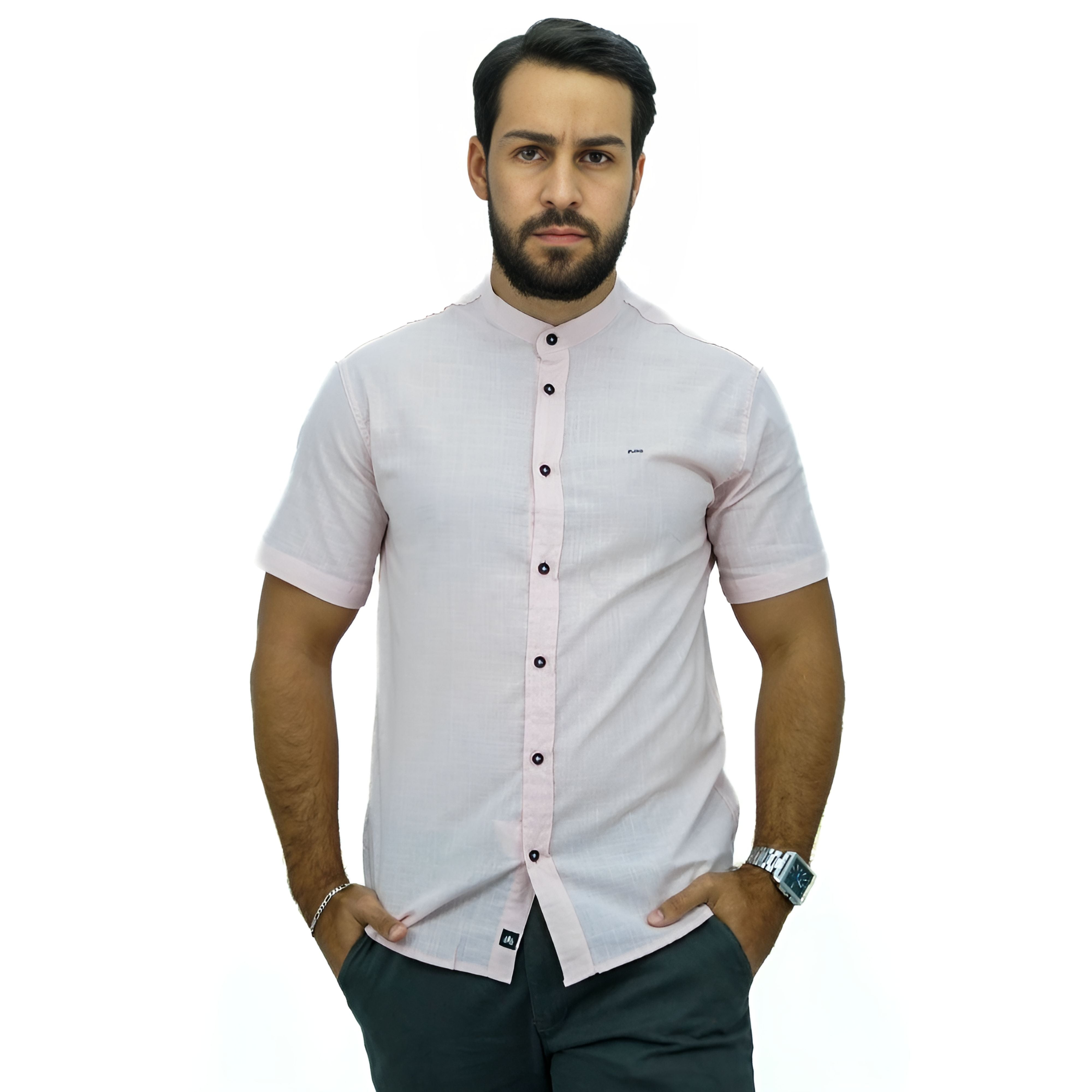 Camisa Gola Padre Manga Curta Algodão | Estilo Linho