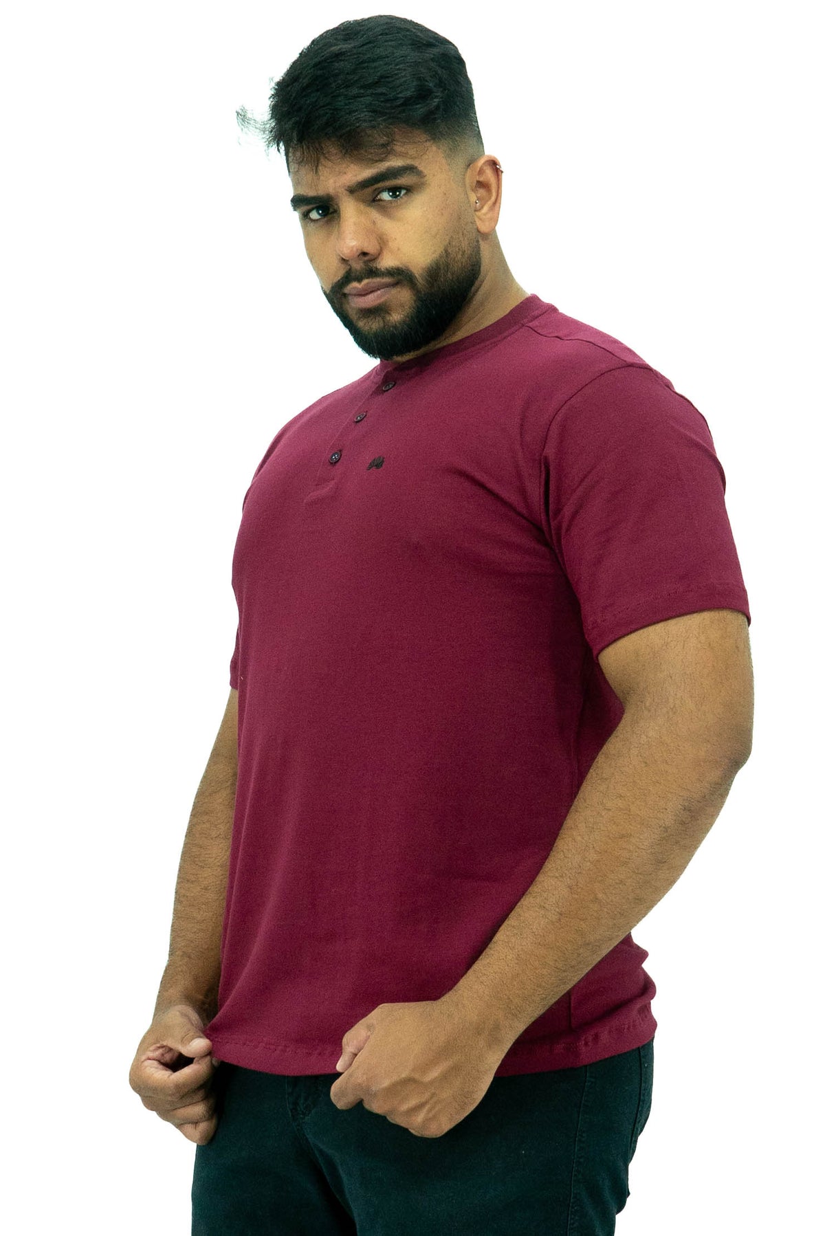 Camiseta Malha Gola Portuguesa Com Elastano